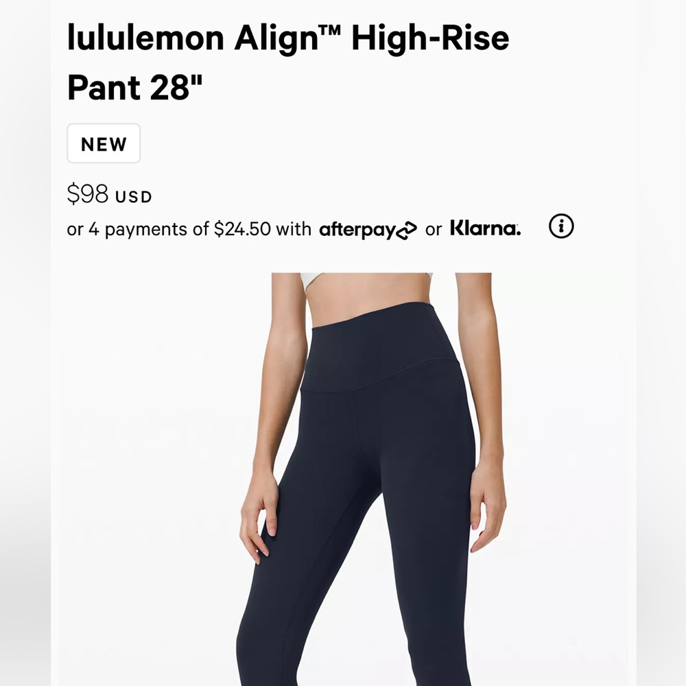 Lululemon Align high waisted pant. Size 6, olive green